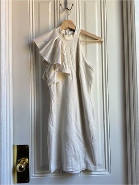 Lulu’s One-Shoulder Cream Ruffle Dress